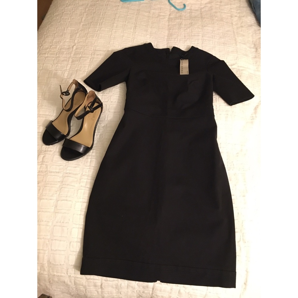 Banana Republic Black Half Sleeve Sheath Dress